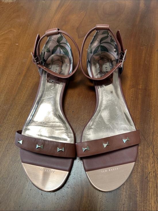 Ted Baker Shoes - Ted Baker Rose Brown Studded Ankle-Strap Sandals